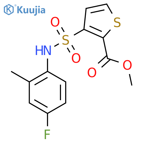 methyl 3-(4-fluoro-2-methylphenyl)sulfamoylthiophene-2-carboxylate structure