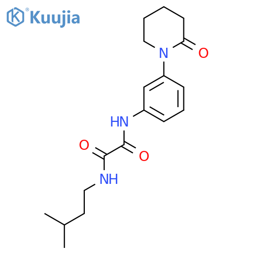 N-(3-methylbutyl)-N'-3-(2-oxopiperidin-1-yl)phenylethanediamide structure