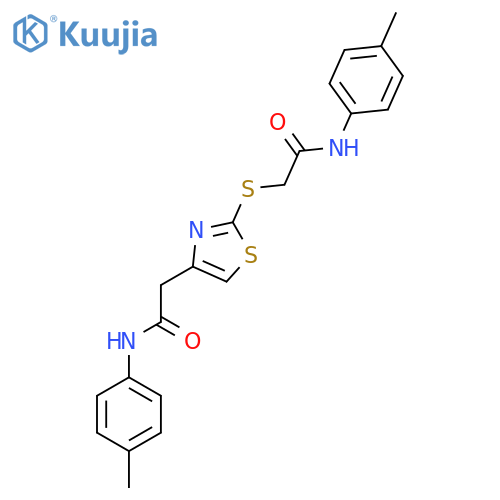 N-(4-methylphenyl)-2-(4-{(4-methylphenyl)carbamoylmethyl}-1,3-thiazol-2-yl)sulfanylacetamide structure