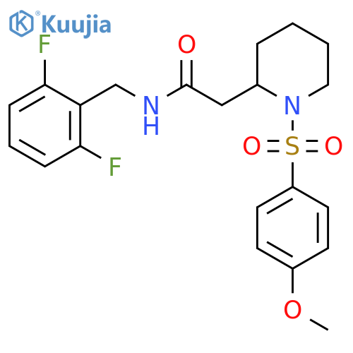 N-(2,6-difluorophenyl)methyl-2-1-(4-methoxybenzenesulfonyl)piperidin-2-ylacetamide structure
