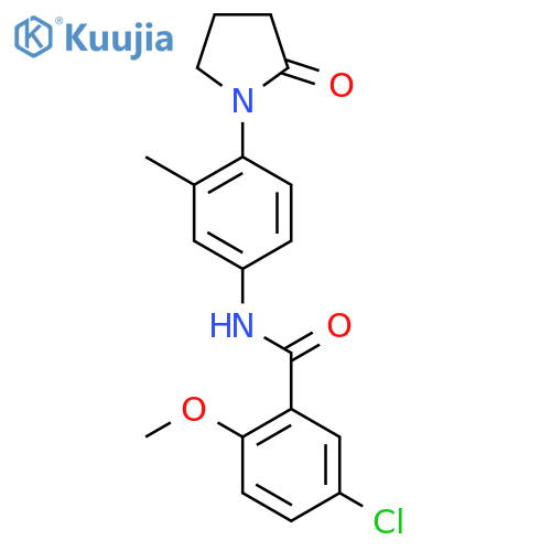 5-chloro-2-methoxy-N-3-methyl-4-(2-oxopyrrolidin-1-yl)phenylbenzamide structure