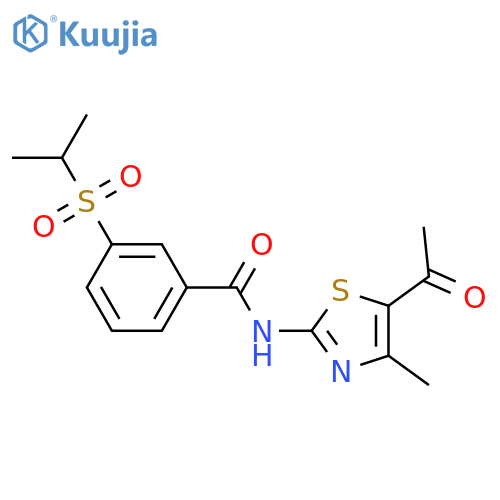N-(5-acetyl-4-methyl-1,3-thiazol-2-yl)-3-(propane-2-sulfonyl)benzamide structure