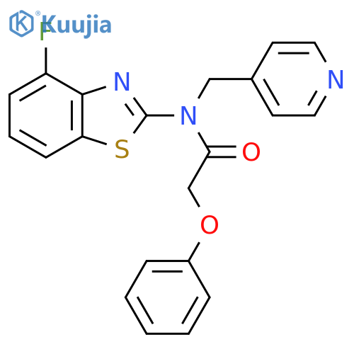 N-(4-fluoro-1,3-benzothiazol-2-yl)-2-phenoxy-N-(pyridin-4-yl)methylacetamide structure