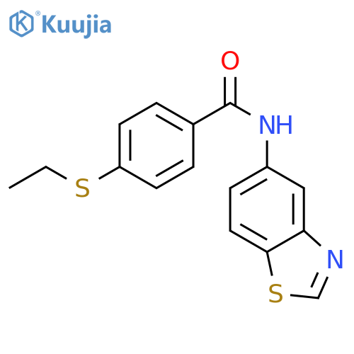 N-(1,3-benzothiazol-5-yl)-4-(ethylsulfanyl)benzamide structure