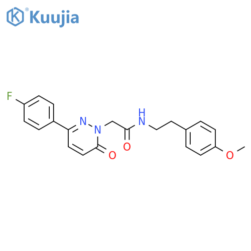 2-3-(4-fluorophenyl)-6-oxo-1,6-dihydropyridazin-1-yl-N-2-(4-methoxyphenyl)ethylacetamide structure
