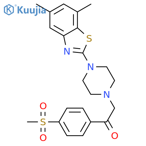 1-4-(5,7-dimethyl-1,3-benzothiazol-2-yl)piperazin-1-yl-2-(4-methanesulfonylphenyl)ethan-1-one structure