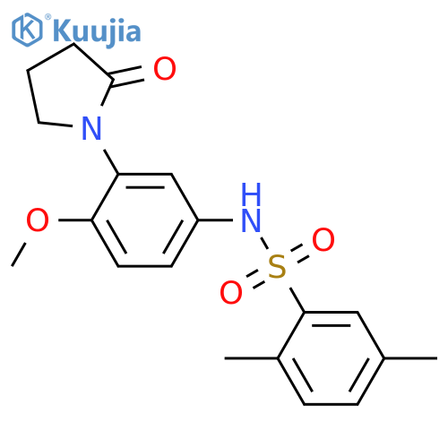 N-4-methoxy-3-(2-oxopyrrolidin-1-yl)phenyl-2,5-dimethylbenzene-1-sulfonamide structure