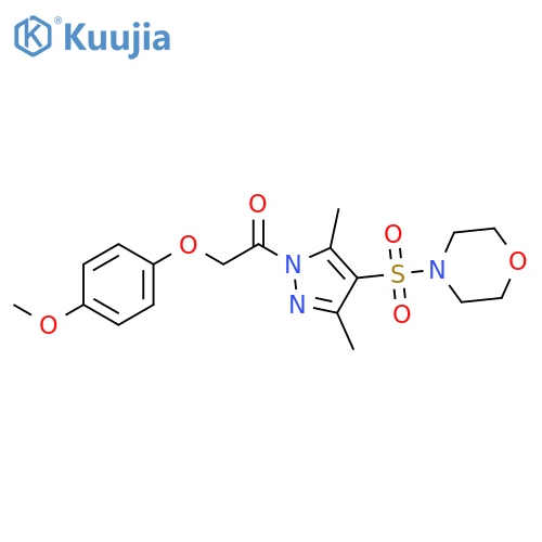 1-3,5-dimethyl-4-(morpholine-4-sulfonyl)-1H-pyrazol-1-yl-2-(4-methoxyphenoxy)ethan-1-one structure