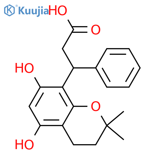 2H-1-Benzopyran-8-propanoic acid, 3,4-dihydro-5,7-dihydroxy-2,2-dimethyl-β-phenyl-, (βS)- structure