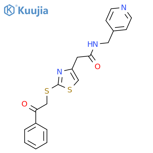 2-{2-(2-oxo-2-phenylethyl)sulfanyl-1,3-thiazol-4-yl}-N-(pyridin-4-yl)methylacetamide structure