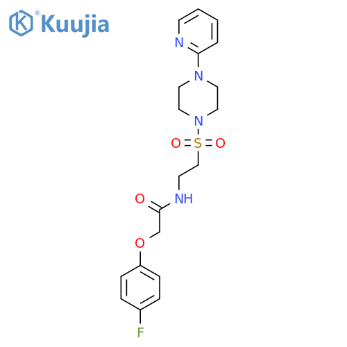 2-(4-fluorophenoxy)-N-(2-{4-(pyridin-2-yl)piperazin-1-ylsulfonyl}ethyl)acetamide structure