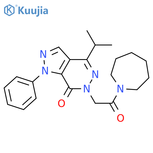 6-2-(azepan-1-yl)-2-oxoethyl-1-phenyl-4-(propan-2-yl)-1H,6H,7H-pyrazolo3,4-dpyridazin-7-one structure