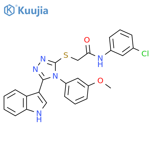N-(3-chlorophenyl)-2-{5-(1H-indol-3-yl)-4-(3-methoxyphenyl)-4H-1,2,4-triazol-3-ylsulfanyl}acetamide structure