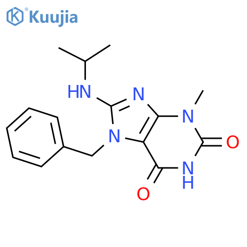 7-benzyl-3-methyl-8-(propan-2-yl)amino-2,3,6,7-tetrahydro-1H-purine-2,6-dione structure