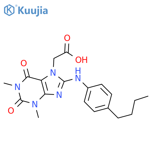 8-[(4-Butylphenyl)amino]-1,2,3,6-tetrahydro-1,3-dimethyl-2,6-dioxo-7H-purine-7-acetic acid structure