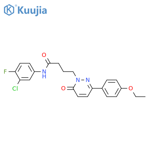 N-(3-chloro-4-fluorophenyl)-4-3-(4-ethoxyphenyl)-6-oxo-1,6-dihydropyridazin-1-ylbutanamide structure