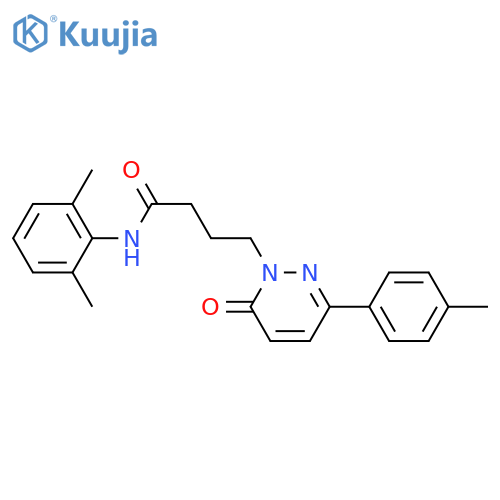 N-(2,6-dimethylphenyl)-4-3-(4-methylphenyl)-6-oxo-1,6-dihydropyridazin-1-ylbutanamide structure
