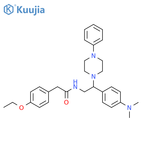 N-{2-4-(dimethylamino)phenyl-2-(4-phenylpiperazin-1-yl)ethyl}-2-(4-ethoxyphenyl)acetamide structure