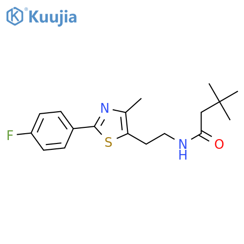 N-{2-2-(4-fluorophenyl)-4-methyl-1,3-thiazol-5-ylethyl}-3,3-dimethylbutanamide structure