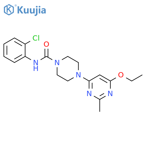 N-(2-chlorophenyl)-4-(6-ethoxy-2-methylpyrimidin-4-yl)piperazine-1-carboxamide structure
