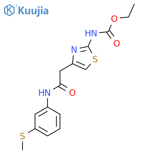 ethyl N-4-({3-(methylsulfanyl)phenylcarbamoyl}methyl)-1,3-thiazol-2-ylcarbamate structure