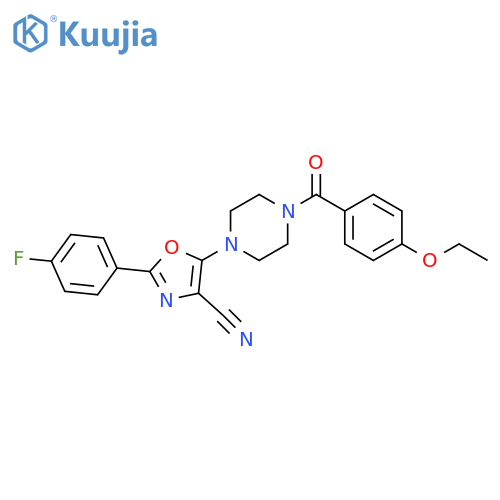 5-4-(4-ethoxybenzoyl)piperazin-1-yl-2-(4-fluorophenyl)-1,3-oxazole-4-carbonitrile structure