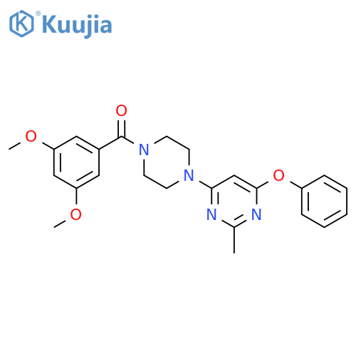4-4-(3,5-dimethoxybenzoyl)piperazin-1-yl-2-methyl-6-phenoxypyrimidine structure