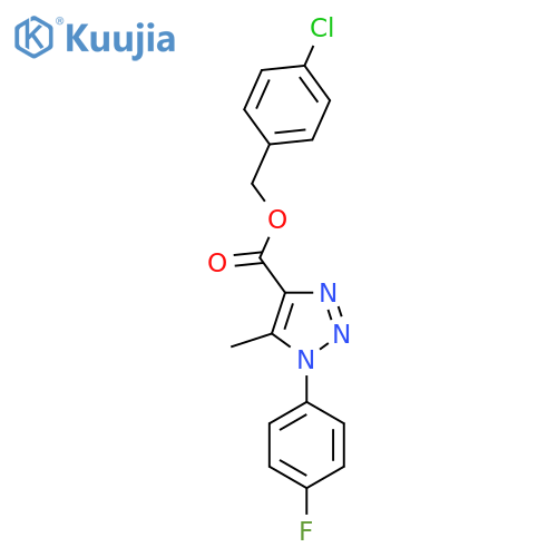 (4-chlorophenyl)methyl 1-(4-fluorophenyl)-5-methyl-1H-1,2,3-triazole-4-carboxylate structure