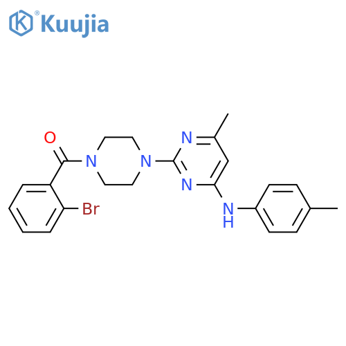 2-4-(2-bromobenzoyl)piperazin-1-yl-6-methyl-N-(4-methylphenyl)pyrimidin-4-amine structure