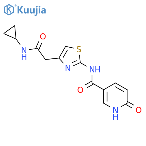 N-{4-(cyclopropylcarbamoyl)methyl-1,3-thiazol-2-yl}-6-oxo-1,6-dihydropyridine-3-carboxamide structure