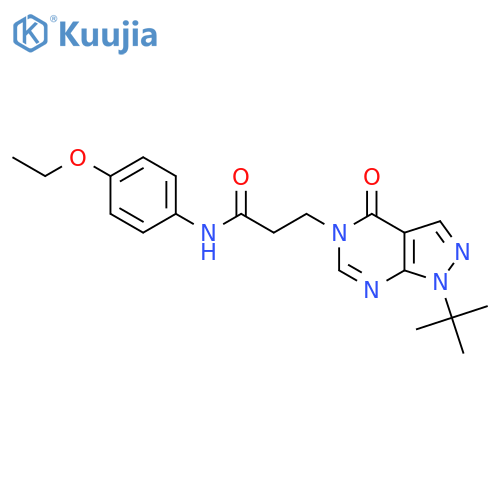 3-{1-tert-butyl-4-oxo-1H,4H,5H-pyrazolo3,4-dpyrimidin-5-yl}-N-(4-ethoxyphenyl)propanamide structure
