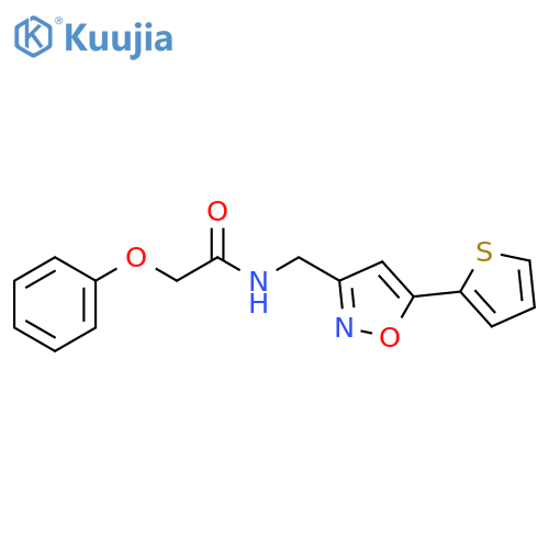 2-phenoxy-N-{5-(thiophen-2-yl)-1,2-oxazol-3-ylmethyl}acetamide structure