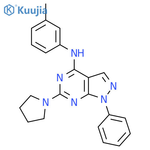 N-(3-methylphenyl)-1-phenyl-6-(pyrrolidin-1-yl)-1H-pyrazolo3,4-dpyrimidin-4-amine structure