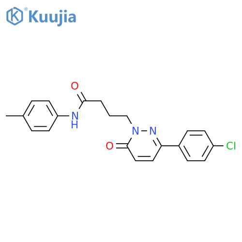 4-3-(4-chlorophenyl)-6-oxo-1,6-dihydropyridazin-1-yl-N-(4-methylphenyl)butanamide structure
