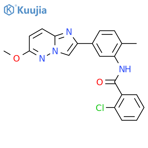 2-chloro-N-(5-{6-methoxyimidazo1,2-bpyridazin-2-yl}-2-methylphenyl)benzamide structure