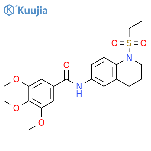 N-1-(ethanesulfonyl)-1,2,3,4-tetrahydroquinolin-6-yl-3,4,5-trimethoxybenzamide structure