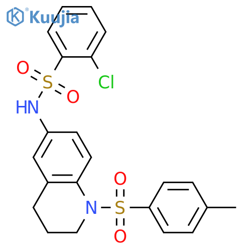 2-chloro-N-1-(4-methylbenzenesulfonyl)-1,2,3,4-tetrahydroquinolin-6-ylbenzene-1-sulfonamide structure