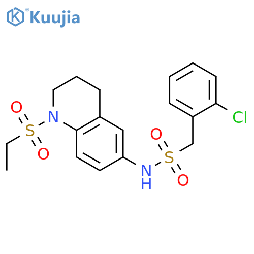 1-(2-chlorophenyl)-N-1-(ethanesulfonyl)-1,2,3,4-tetrahydroquinolin-6-ylmethanesulfonamide structure