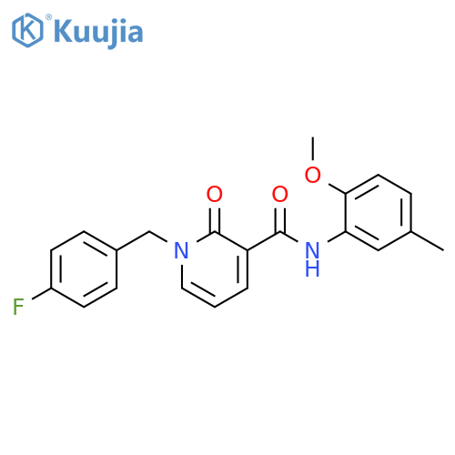 1-(4-fluorophenyl)methyl-N-(2-methoxy-5-methylphenyl)-2-oxo-1,2-dihydropyridine-3-carboxamide structure