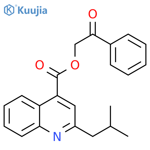 2-oxo-2-phenylethyl 2-(2-methylpropyl)quinoline-4-carboxylate structure