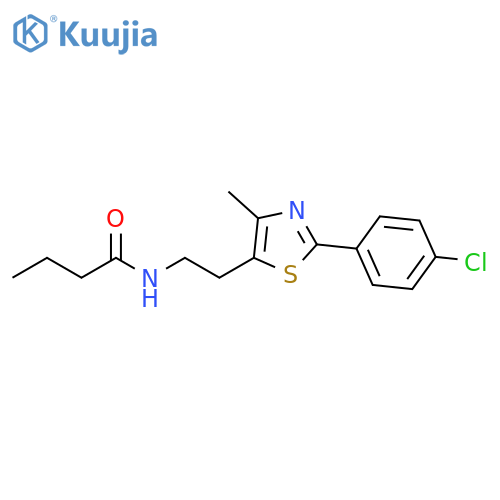 N-{2-2-(4-chlorophenyl)-4-methyl-1,3-thiazol-5-ylethyl}butanamide structure