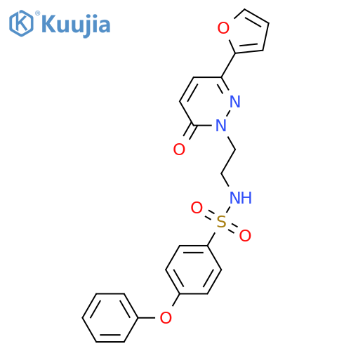 N-{2-3-(furan-2-yl)-6-oxo-1,6-dihydropyridazin-1-ylethyl}-4-phenoxybenzene-1-sulfonamide structure