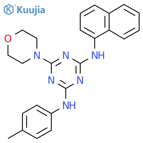 N2-(4-methylphenyl)-6-(morpholin-4-yl)-N4-(naphthalen-1-yl)-1,3,5-triazine-2,4-diamine structure