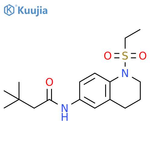 N-1-(ethanesulfonyl)-1,2,3,4-tetrahydroquinolin-6-yl-3,3-dimethylbutanamide structure