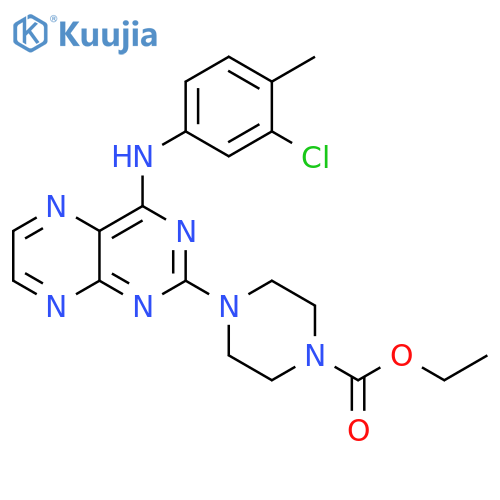 ethyl 4-{4-(3-chloro-4-methylphenyl)aminopteridin-2-yl}piperazine-1-carboxylate structure