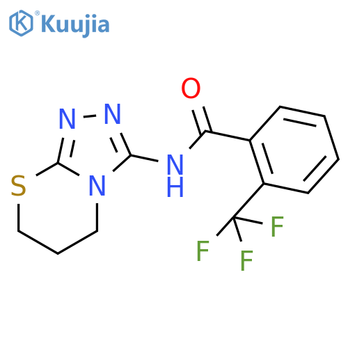 N-{5H,6H,7H-1,2,4triazolo3,4-b1,3thiazin-3-yl}-2-(trifluoromethyl)benzamide structure