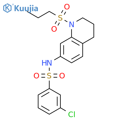 3-chloro-N-1-(propane-1-sulfonyl)-1,2,3,4-tetrahydroquinolin-7-ylbenzene-1-sulfonamide structure
