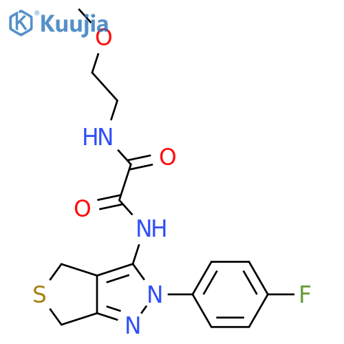 N'-2-(4-fluorophenyl)-2H,4H,6H-thieno3,4-cpyrazol-3-yl-N-(2-methoxyethyl)ethanediamide structure