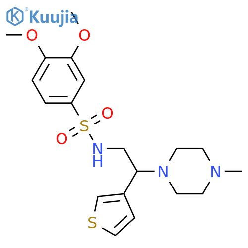 3,4-dimethoxy-N-2-(4-methylpiperazin-1-yl)-2-(thiophen-3-yl)ethylbenzene-1-sulfonamide structure