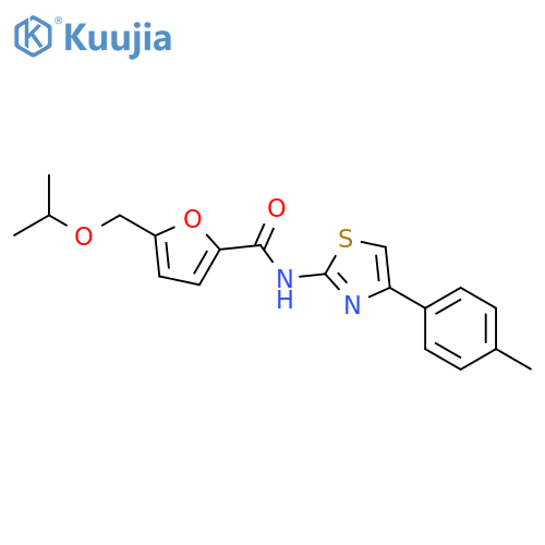 N-4-(4-methylphenyl)-1,3-thiazol-2-yl-5-(propan-2-yloxy)methylfuran-2-carboxamide structure